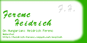 ferenc heidrich business card